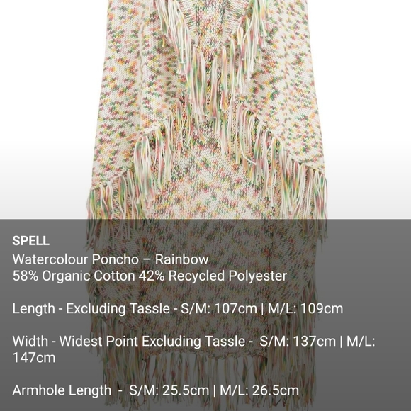 NWT Spell Watercolor Poncho Size S/M - Picture 5 of 6